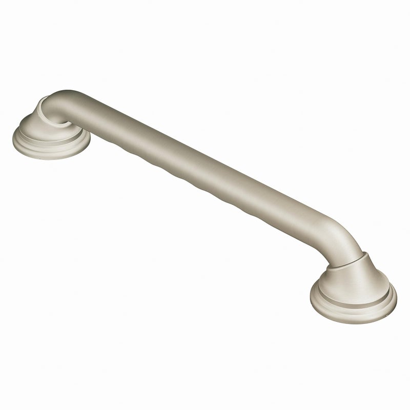 Moen Home Care Bathroom Safety Designer24 Inch Handicap Grab Bar for Bathtub and Shower with Curled Grip, Elderly Assistance Product, Brushed Nickel, LR8724D3GBN - Image 1